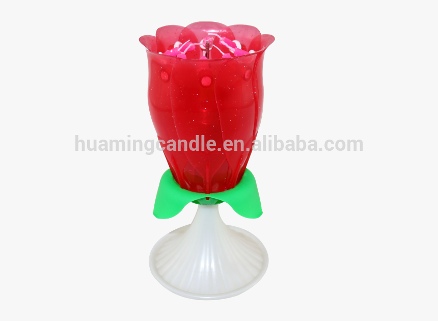 Rose Unrotate Flower Shape Music Birthday Candle - Vase, HD Png Download