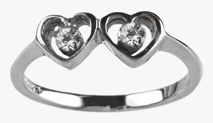 1 Mm Double Heart - Pre-engagement Ring, HD Png Download