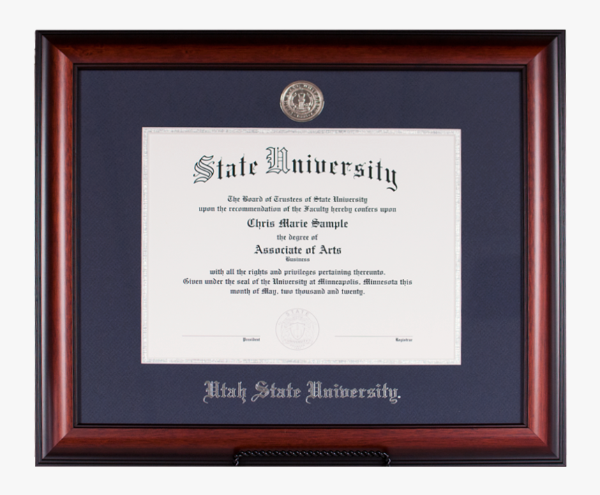 Utah State Meridian Silver Medallion Frame - Embry Riddle Diploma Frame, HD Png Download