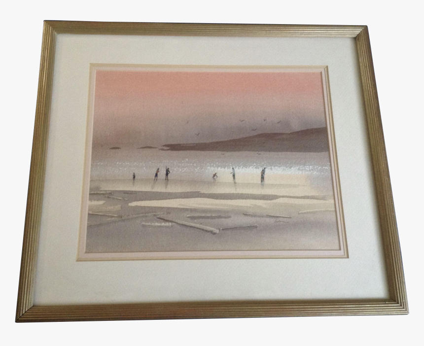Eden, The Beach At Sunset Seascape Watercolor Painting - Picture Frame, HD Png Download