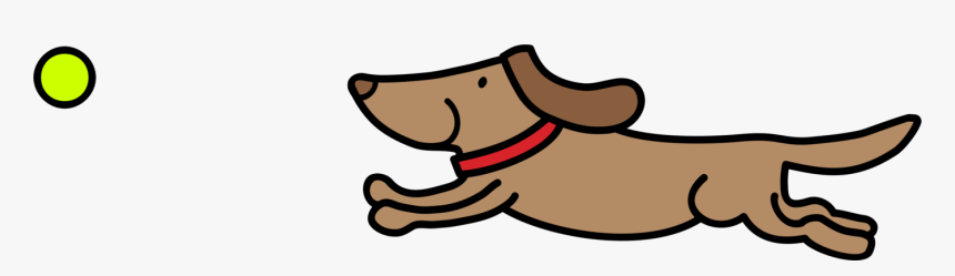 Cartoon Dog Chasing A Ball, HD Png Download