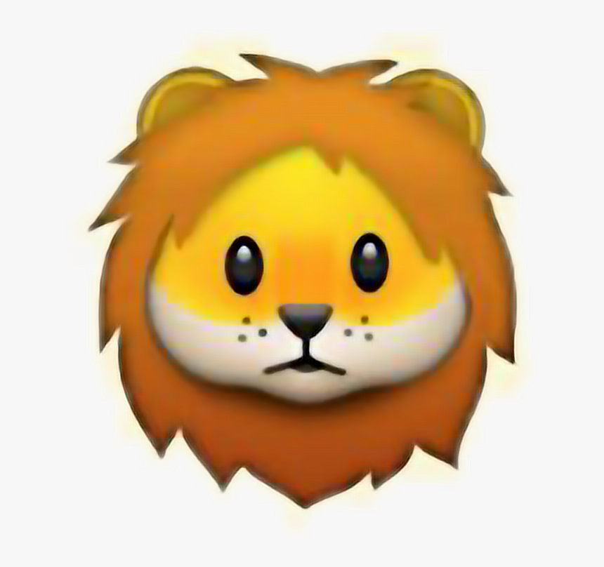 #lion #emoji #brown #yellow #black #white #orange #swag - Iphone Lion Emoji, HD Png Download
