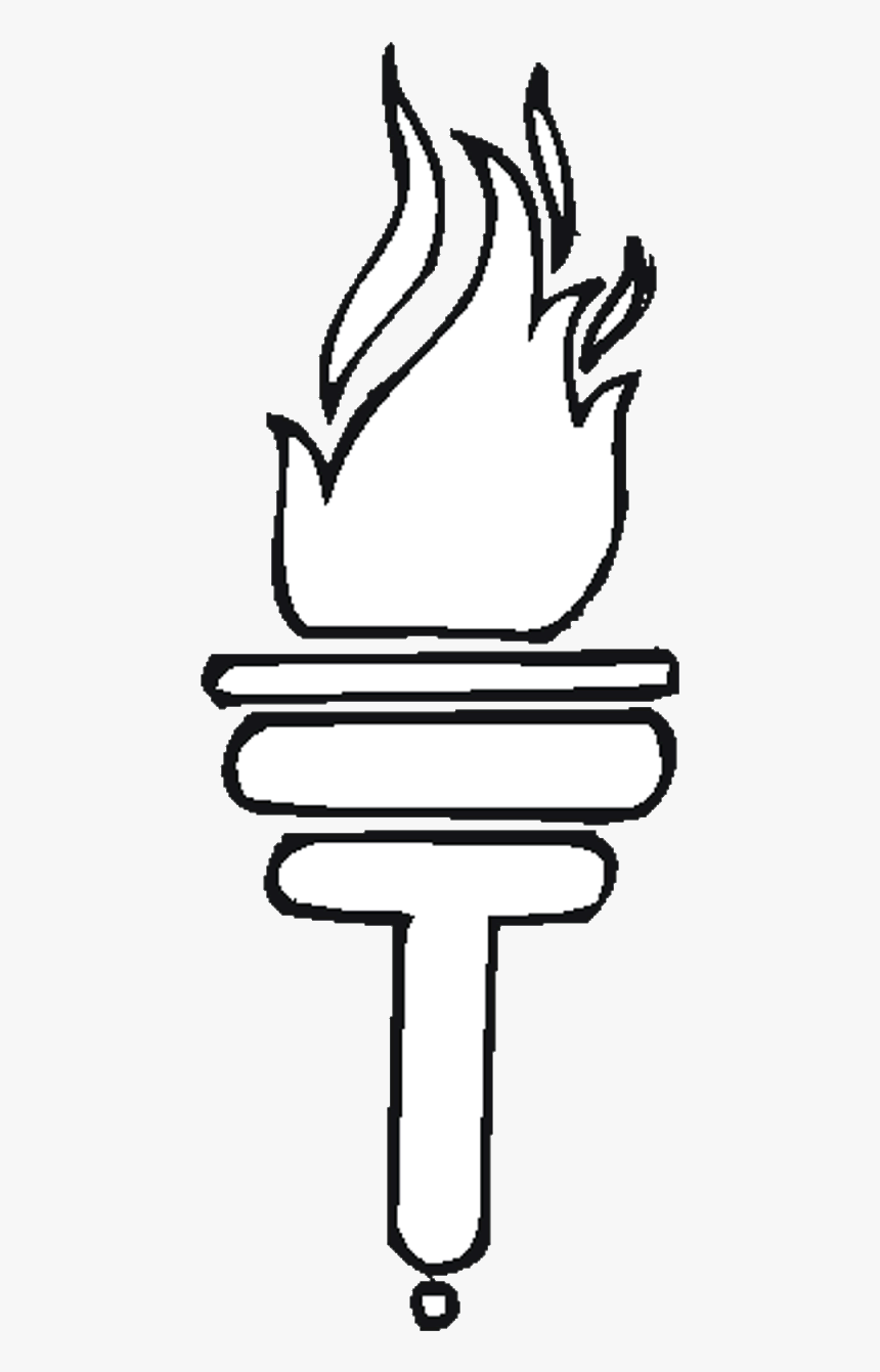 Olympic Torch Coloring Pages - Olympic Torch Colour, HD Png Download