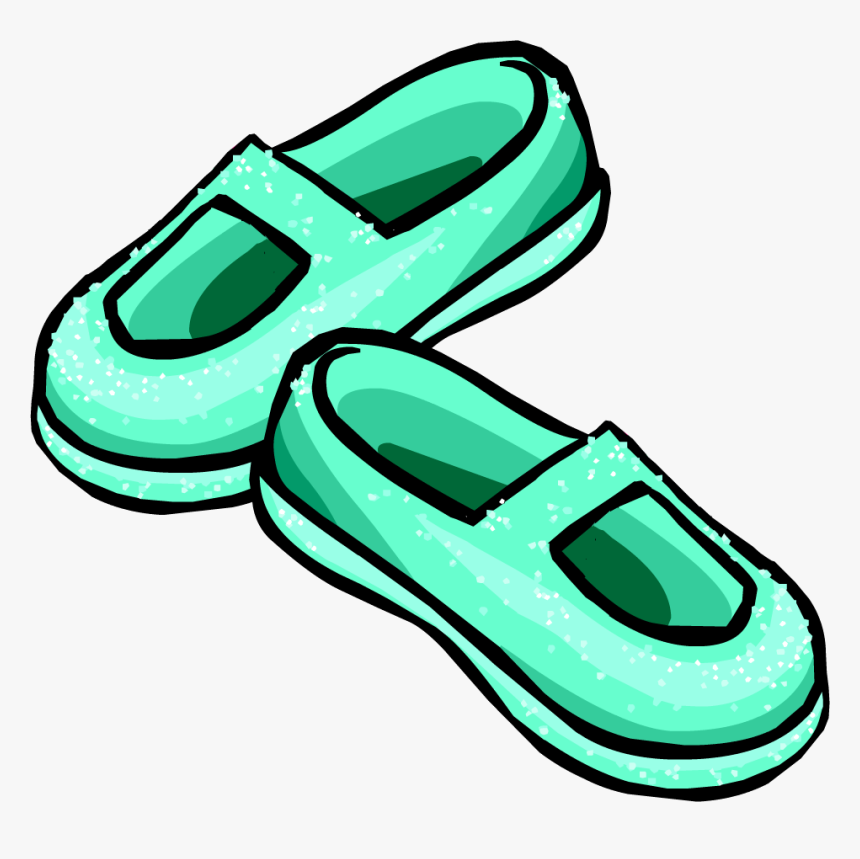 Image Sparkly Sea Foam Slippers Icon Png - Club Penguin Shoes Id, Transparent Png