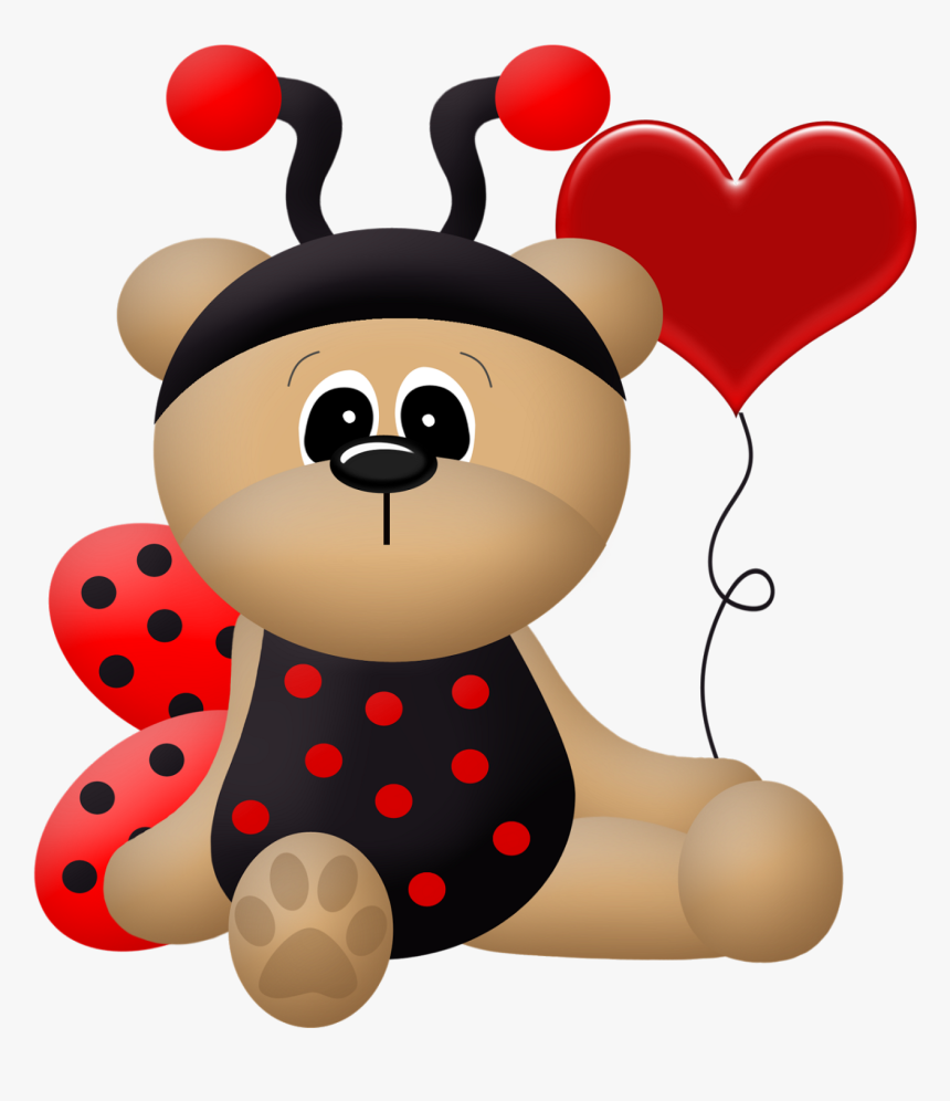 Ladybug Dress Bears Clip Art - Happy Valentines To My Son In Heaven, HD Png Download