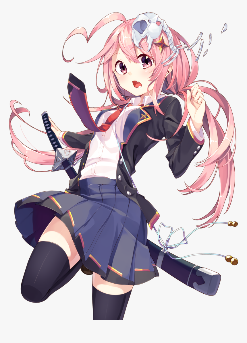 Transparent Anime School Girl Png - Anime Girl Pink Hair, Png Download
