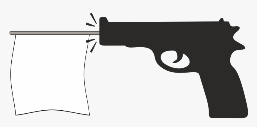 Cartoon Gun With Flag, HD Png Download
