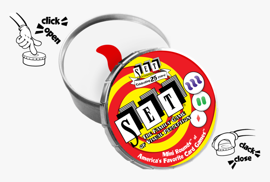 Set Mini Round Open Tin - Cartoon, HD Png Download