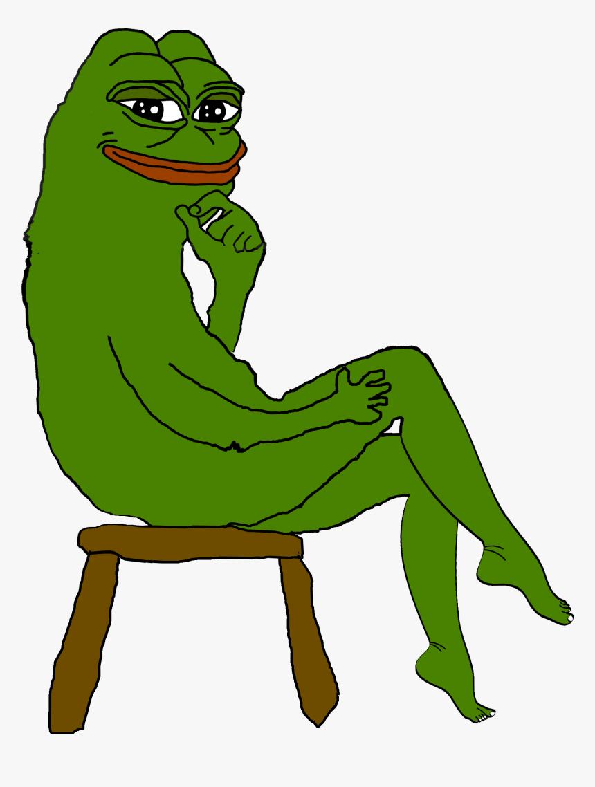Pepe The Frog Sling Bag Crossbody Women Shoulder Casual - Naked Pepe The Frog Sitting, HD Png Download , Transparent Png Image - PNGitem