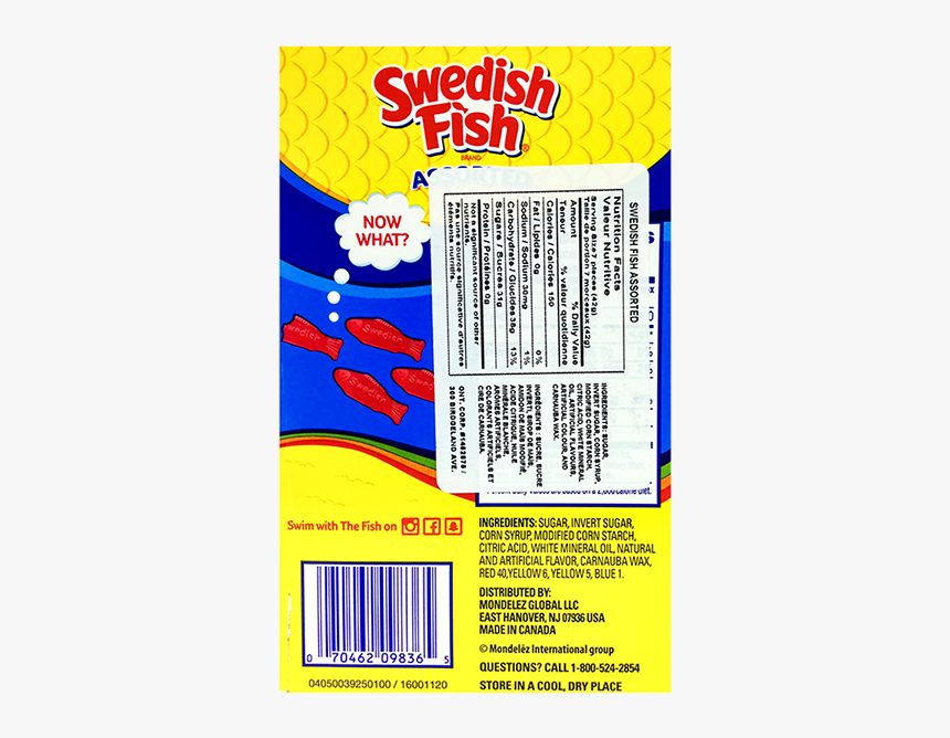 Swedish Fish Assorted 99g Back - Majorelle Blue, HD Png Download