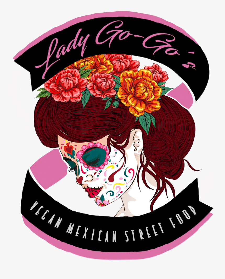 Women Sugar Skull Blue Hair Clip Art, HD Png Download