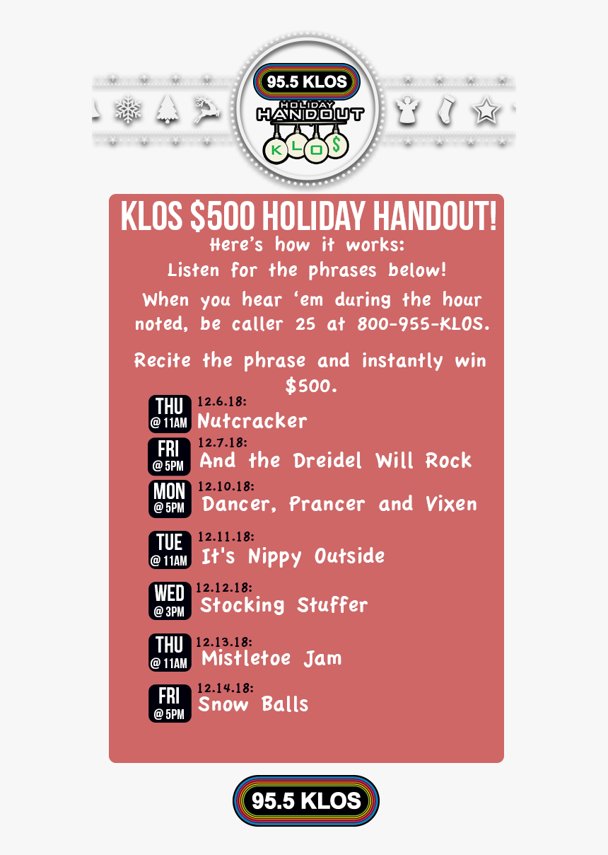 The Klos $500 Holiday Handout - Semaine Pour L Emploi Des Personnes Handicapées 2015, HD Png Download