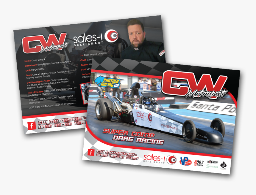 Craig Wright Drag Racing Hero Card Handout , Png Download - Indycar Series, Transparent Png