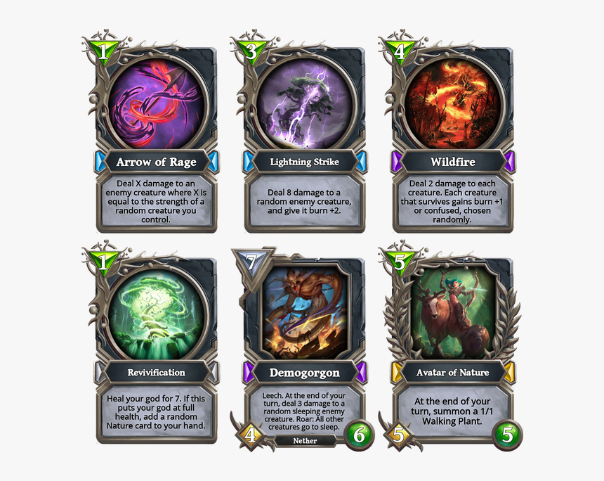 Nature Control Core Cards - Gods Unchained Lightning Strike, HD Png Download