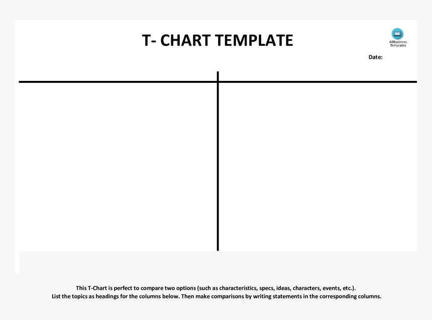 T-chart Example Main Image - Call Sheet Template, HD Png Download
