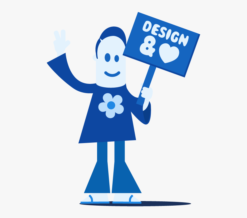 Graphic Design Hippie Illustration With Love Design - Cartoon, HD Png Download