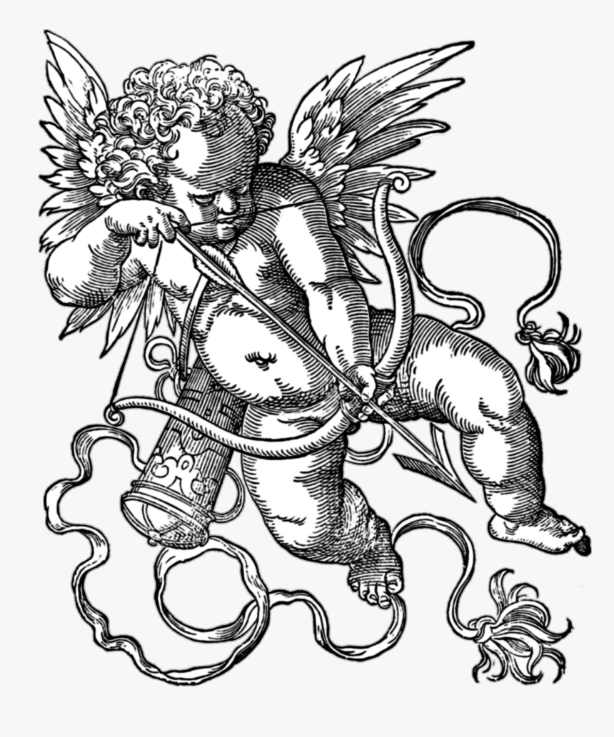 Cherub Illustration Old Book, HD Png Download