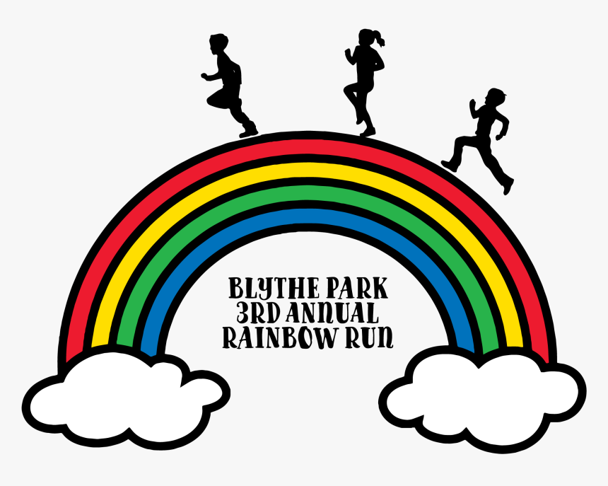 The Blythe Park Rainbow Run Is A One Of A Kind Experience - Rainbow With Clouds Coloring, HD Png Download