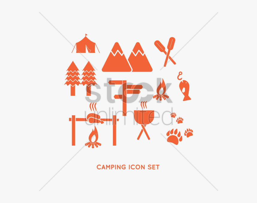 Camping Icon Set V矢量图形 - Graphic Design, HD Png Download