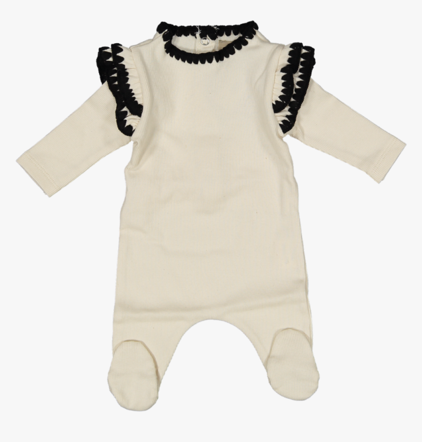 Pudu Ivory Rib Footie With Ruffles 
 Src //cdn - Girl, HD Png Download