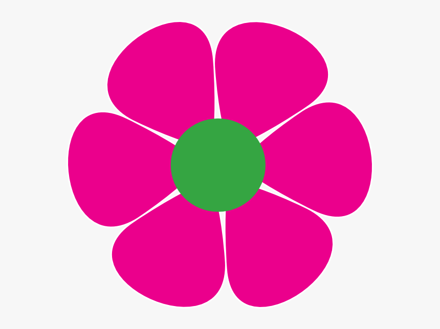 60s Clipart - Pink Vector Flower Png, Transparent Png