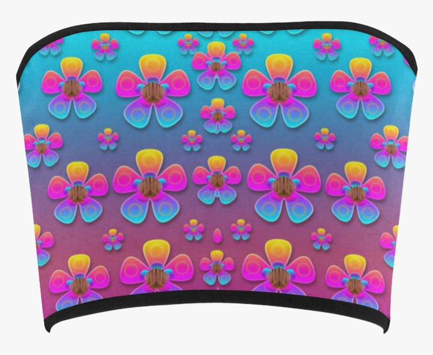 Freedom Peace Flowers Raining In Rainbows Bandeau Top, HD Png Download