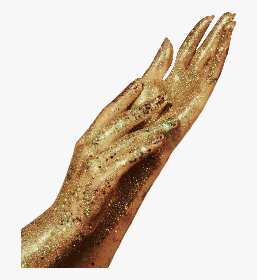 #hands #hand #png #pngs #gold #shimmer #shine #aesthetic - Gold Glitter Aesthetic Girl, Transparent Png