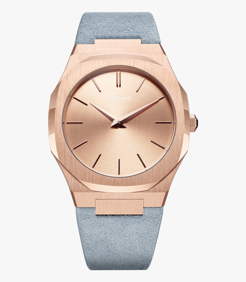 A-utl04 D1 Milano Rose Gold Light Blue Ultra Thin 38mm - D1 Milano, HD Png Download