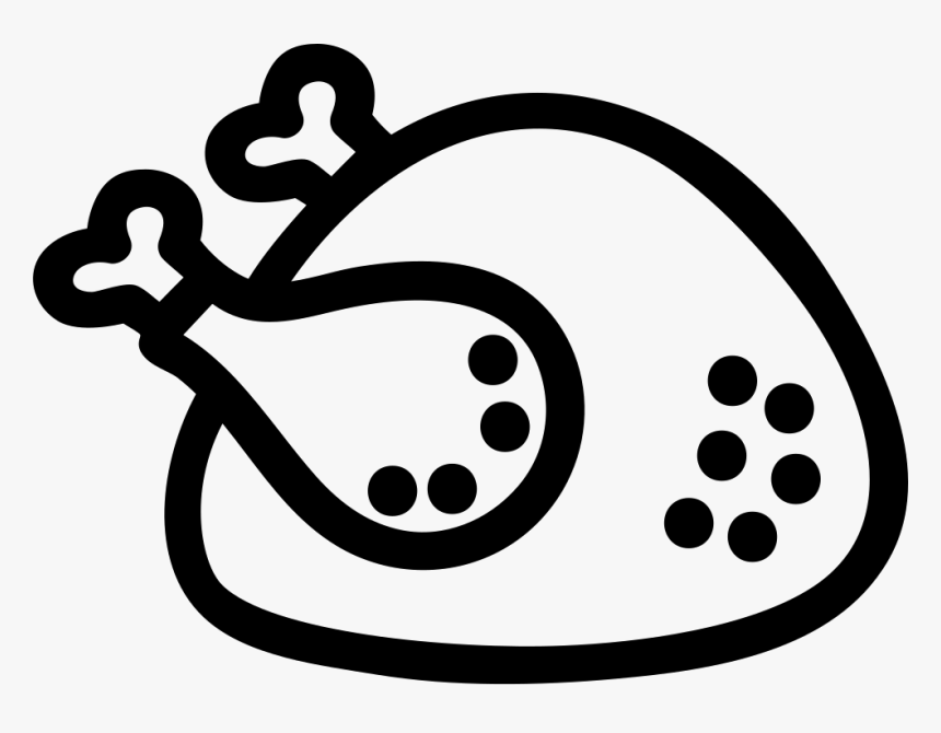 Chicken Hand Drawn Outline - Out Line Chicken Tandoori, HD Png Download