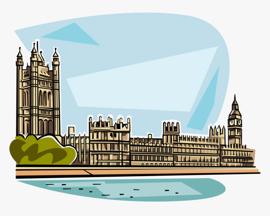 Cityscape Clipart Illustrator Adobe Vector - Houses Of Parliament Clipart, HD Png Download