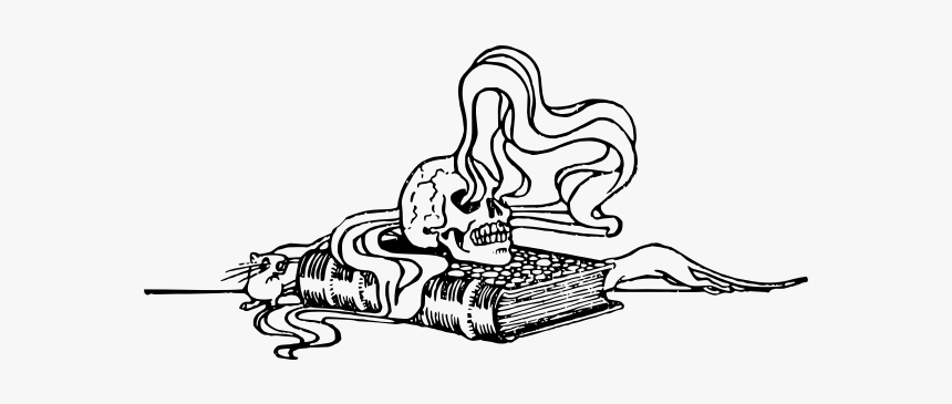 Skull And Book Vector Image - Clip Art, HD Png Download