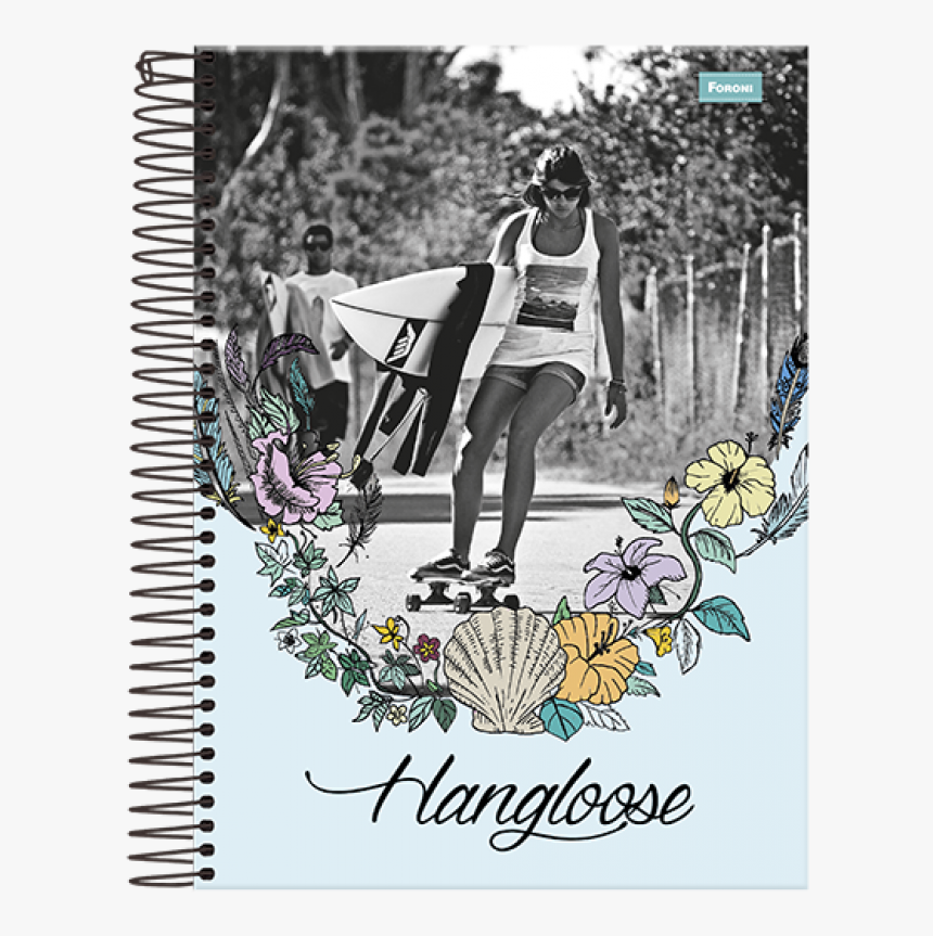 Caderno Foroni Hang Loose Universitário Capa Dura 96lfs - Caderno Hang Loose Feminino, HD Png Download