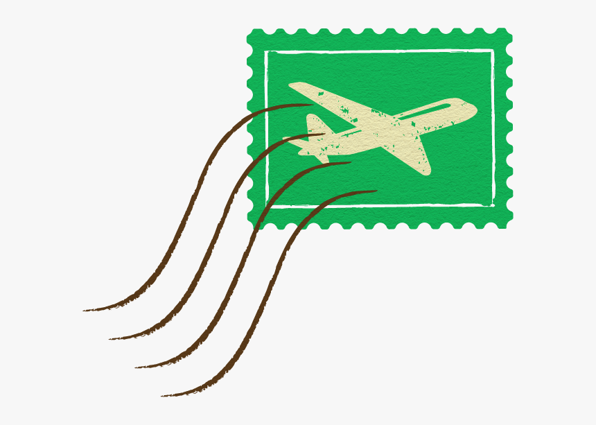 #stamp #green #airplane #travel #vacation #siteseeing - Postage Stamp, HD Png Download