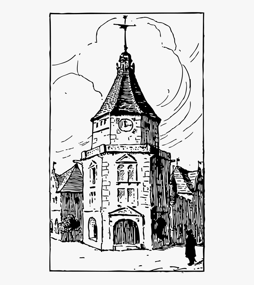 Small Alsatian Tower Svg Clip Arts - Nhà Thờcông Giáo Vector, HD Png Download