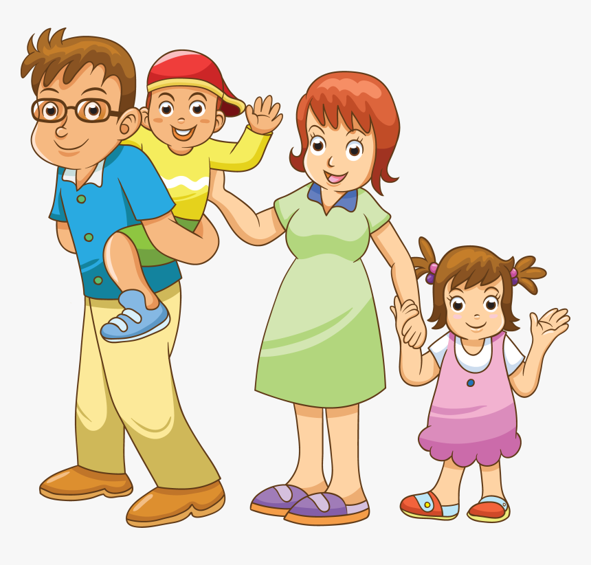 Family Cartoon Transparent Png Clipart Free Download - Cartoon Family Photo Drawing, Png Download