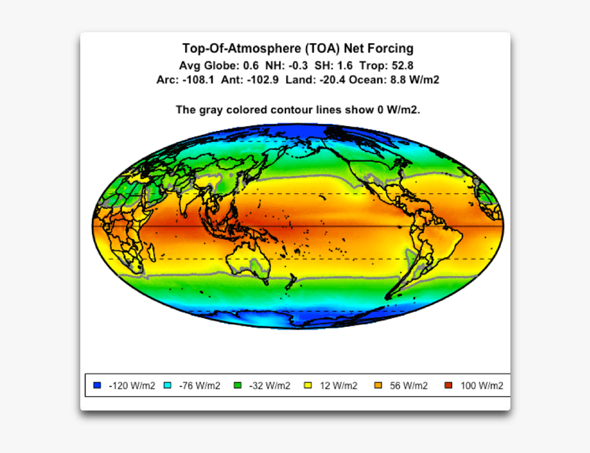 Ceres Toa Net Forcing - Solar Forcing Gradient Latitude Globe, HD Png Download