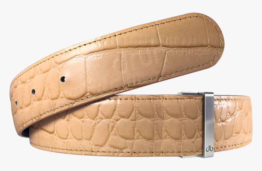 Tan Crocodile Textured Leather Belt - Strap, HD Png Download