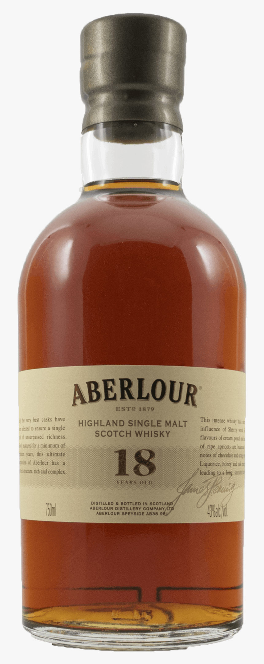 Aberlour Highland Single Malt Scotch Whisky 18 Year - Glass Bottle, HD Png Download