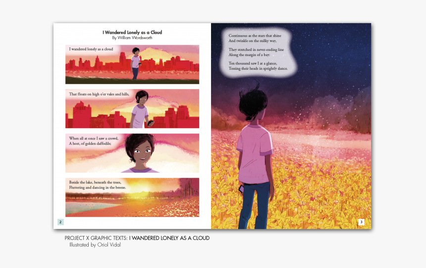 How Comics Boost Reading Comprehension - Wandered Lonely As A Cloud Poster, HD Png Download