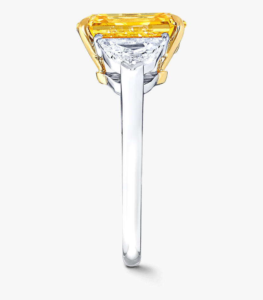 Emerald Cut Yellow Diamond Side, HD Png Download