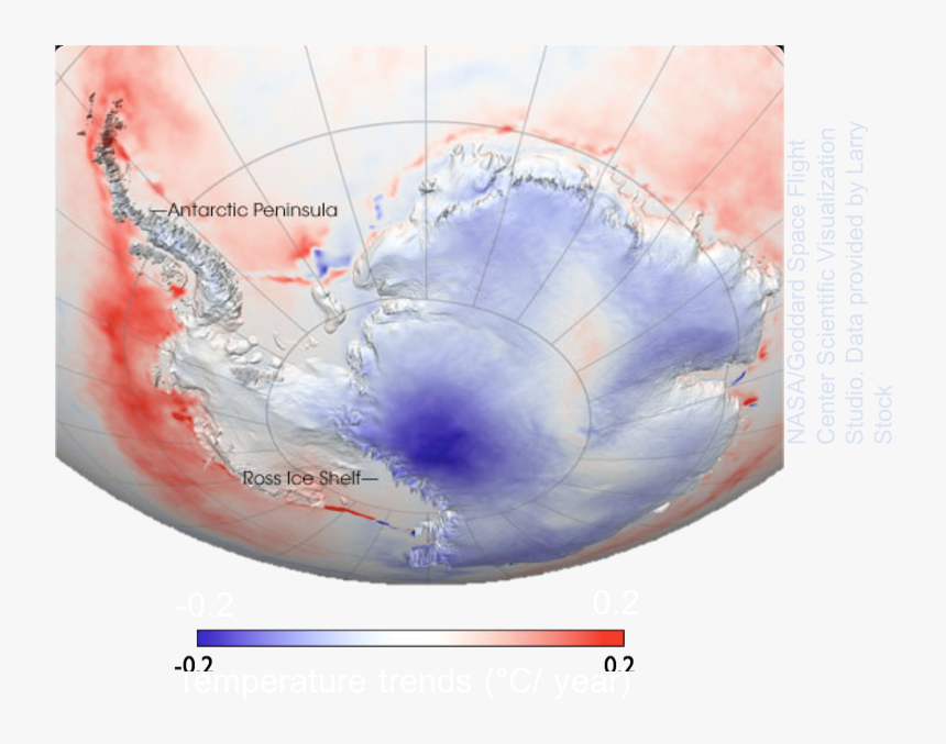 Antarctic Temperature Trend Map, HD Png Download