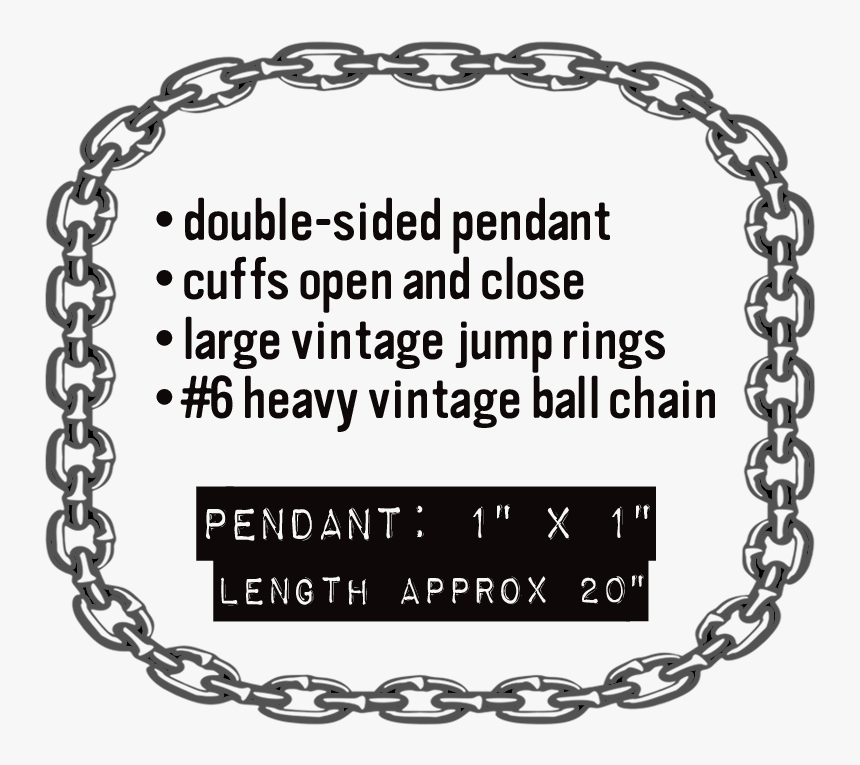 6 Size Ball Chain Necklace Featuring A Double Sided - Transparent Chain Circle Vector, HD Png Download