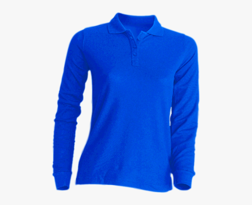 Polera Azul Manga Larga, HD Png Download