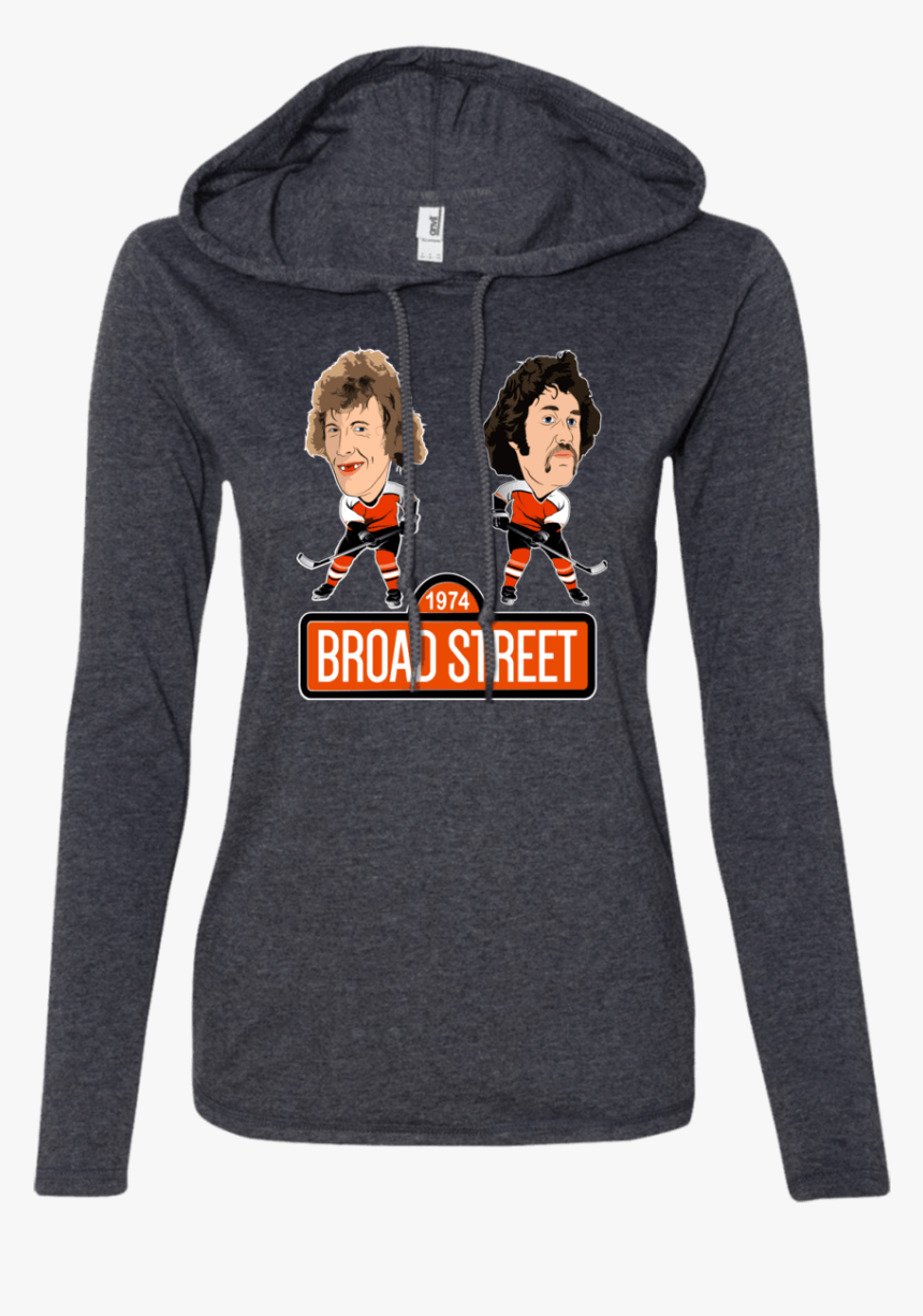 74 Broad Street Ladies Long Sleeve T Shirt Hoodie - Hoodie, HD Png Download