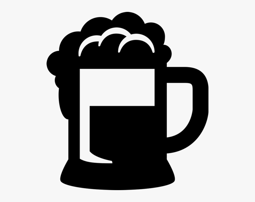 Beer Mug With Froth Rubber Stamp - Copo De Cerveja Preto Png, Transparent Png
