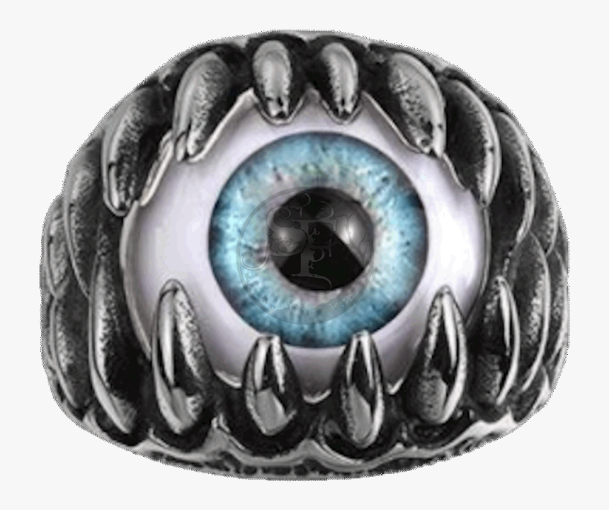 Demon Ring Eye 316l Stainless Steel Biker Maya - Eyeball Ring, HD Png Download
