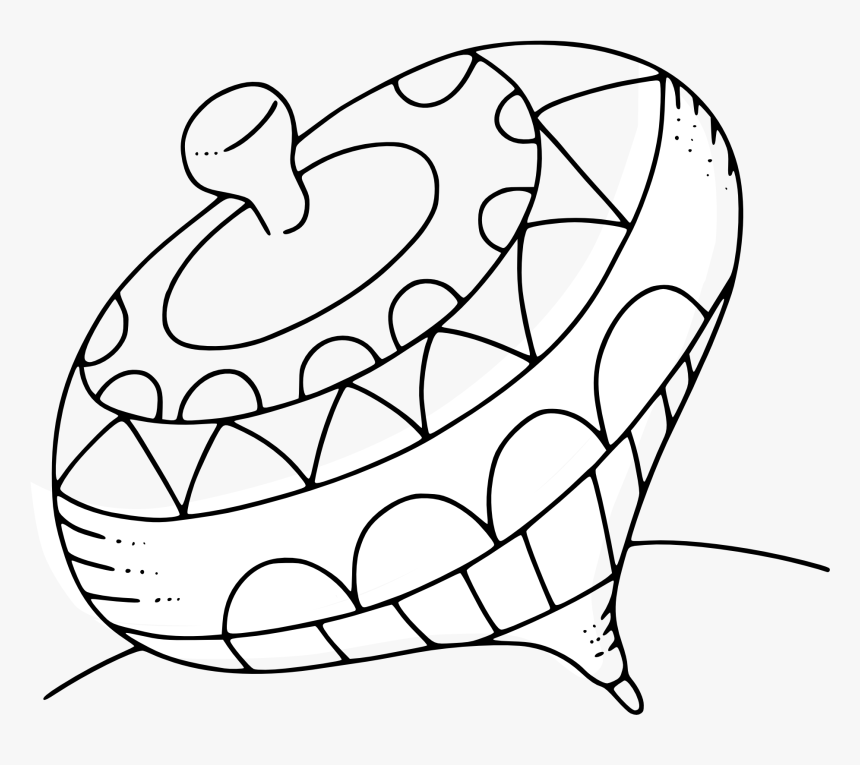 Christmas Toys Clipart Black And White Clip Whipping Top Outline