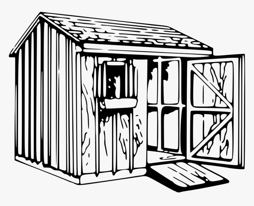Shed,square,monochrome Photography - Shed Black And White, HD Png Download