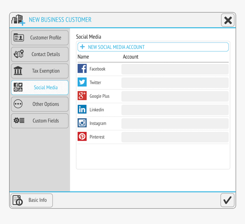 Add New Customer - Social Media Profile Inputs, HD Png Download
