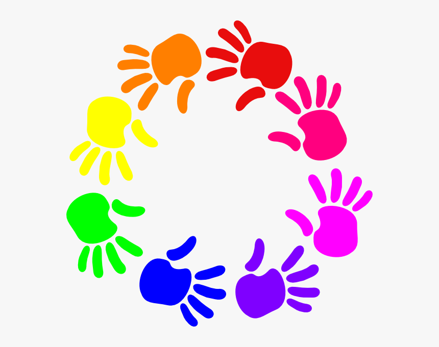 Colorful Circle Of Hands Png, Svg Clip Art For Web - Circle Hands Clipart, Transparent Png
